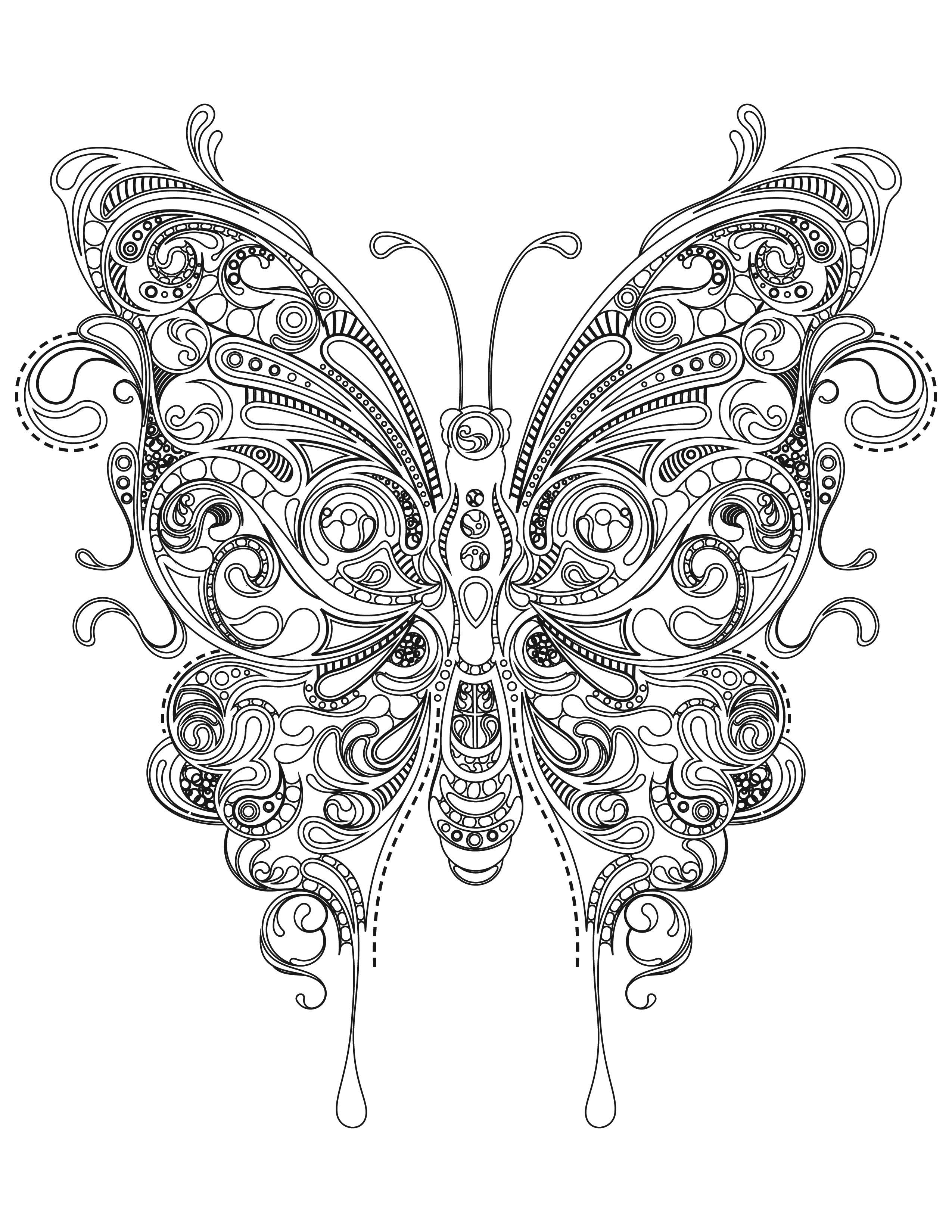 Free Printable Butterfly Coloring Pages Adults - Free Templates Printable