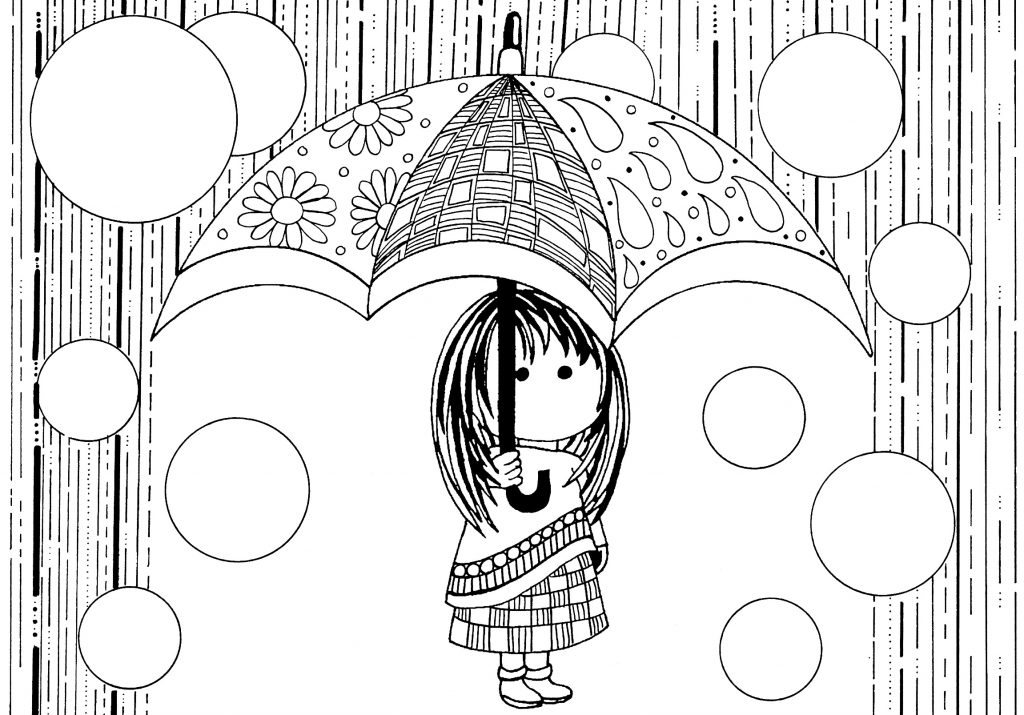 Cartoon Rain Coloring Pages