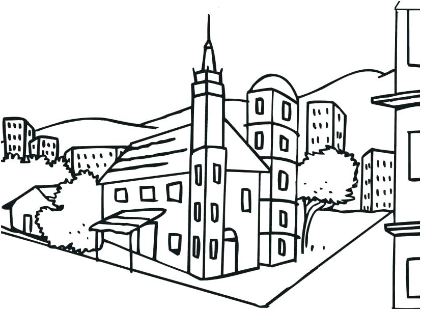 City Church Coloring Pages