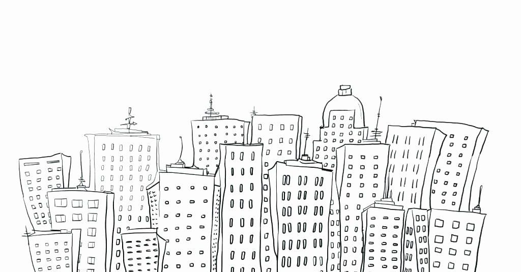 Cool City Drawing Coloring Page