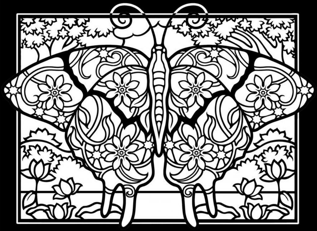 Detailed Butterfly Coloring Pages for Adults