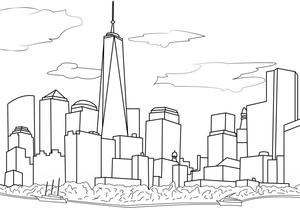 Easy City Coloring Pages