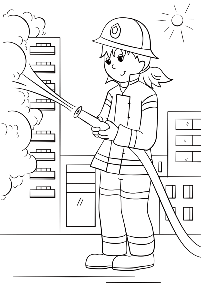 fire coloring page