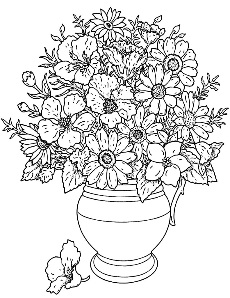 Flower Vase Coloring Page