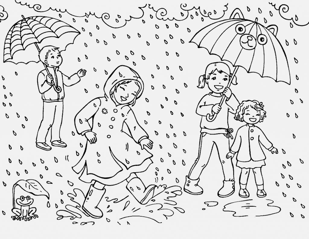 Fun Rain Coloring Pages