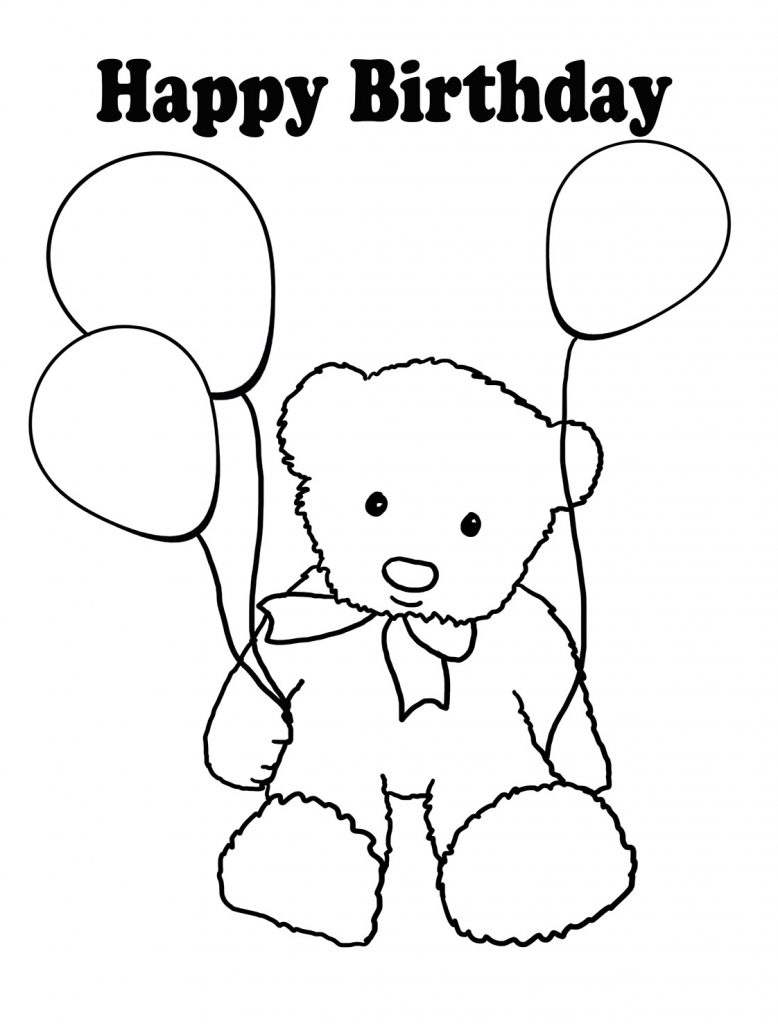 Happy Birthday Balloon Coloring Page