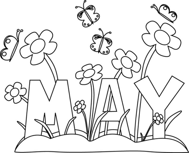 May Coloring Page Printable