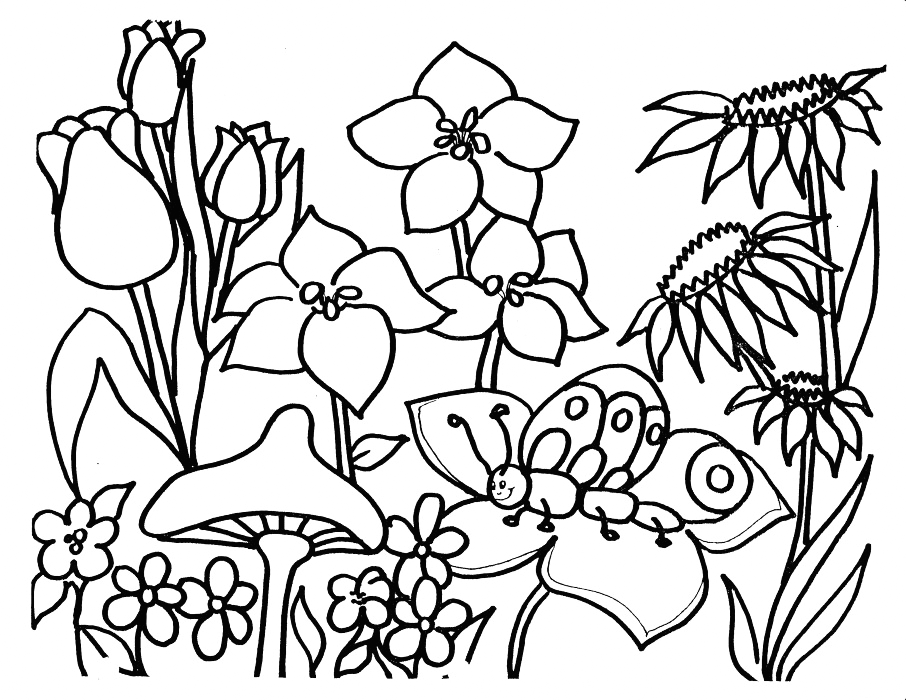May Flowers Printable Coloring Page