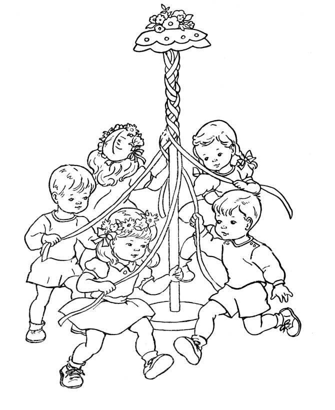 Maypole Coloring Pages