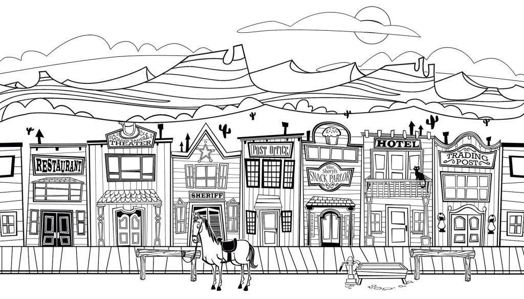 Old West City Coloring Pages