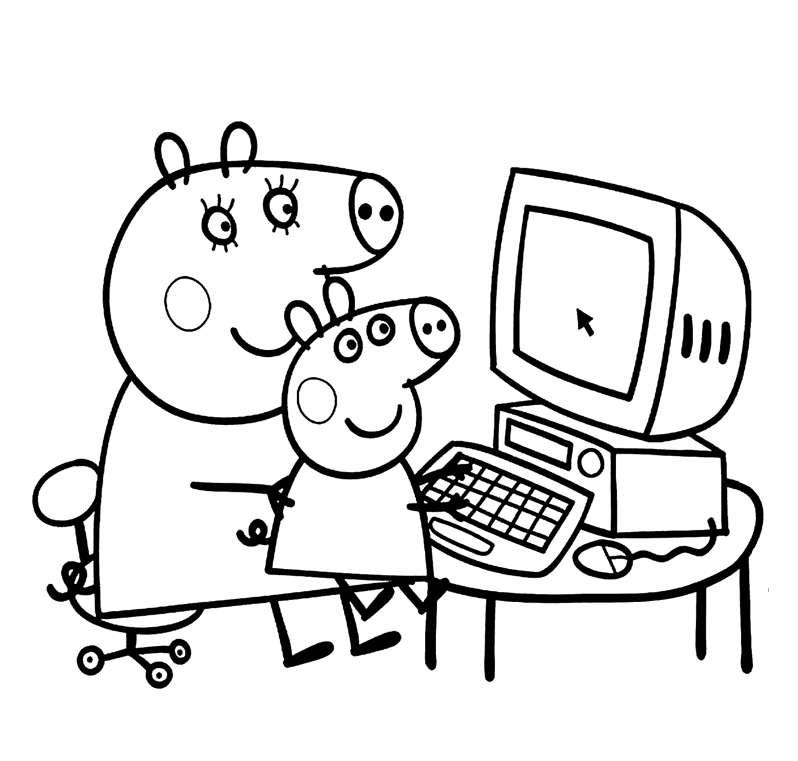 computer keyboard coloring page