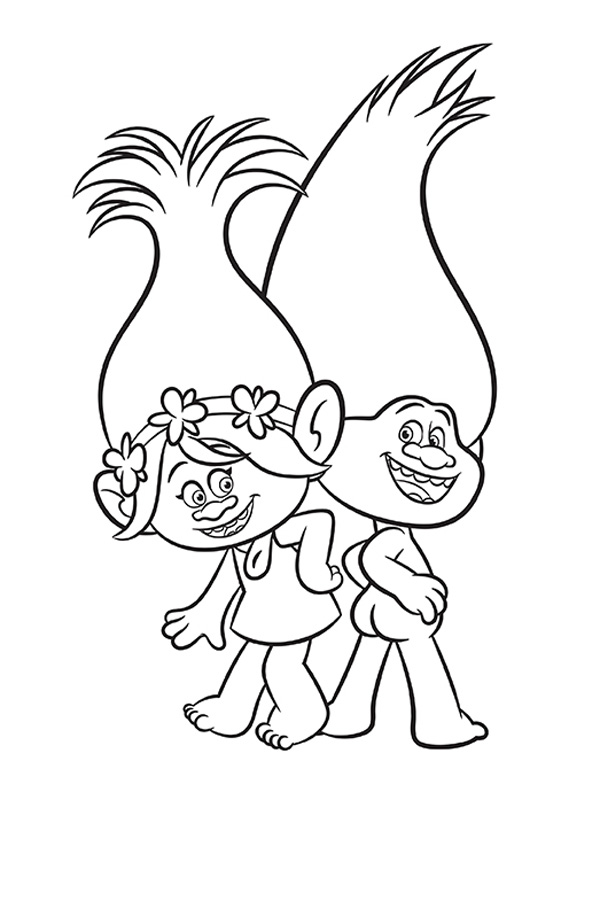 Poppy And Branch Printable Coloring Pages - Princess Poppy Coloring