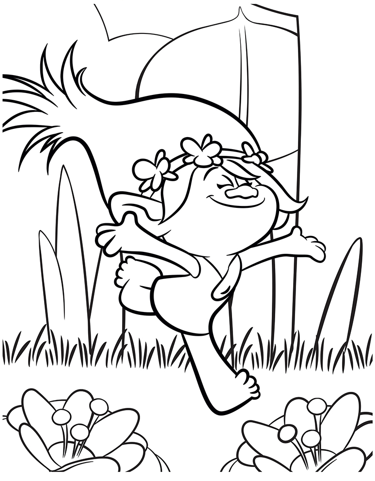 Trolls Coloring Pages Poppy And Branch