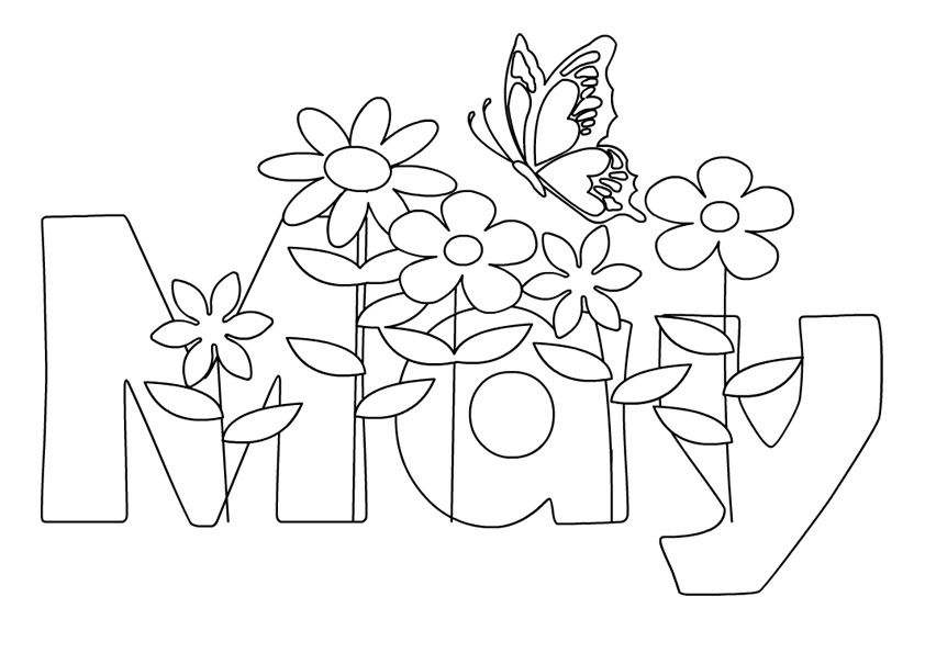 Free Printable May Coloring Page - Made with HAPPY For Kids