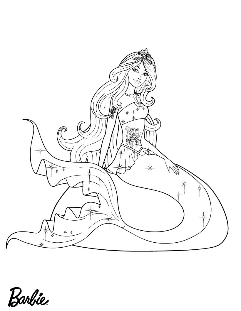 barbie mermaid drawing easy