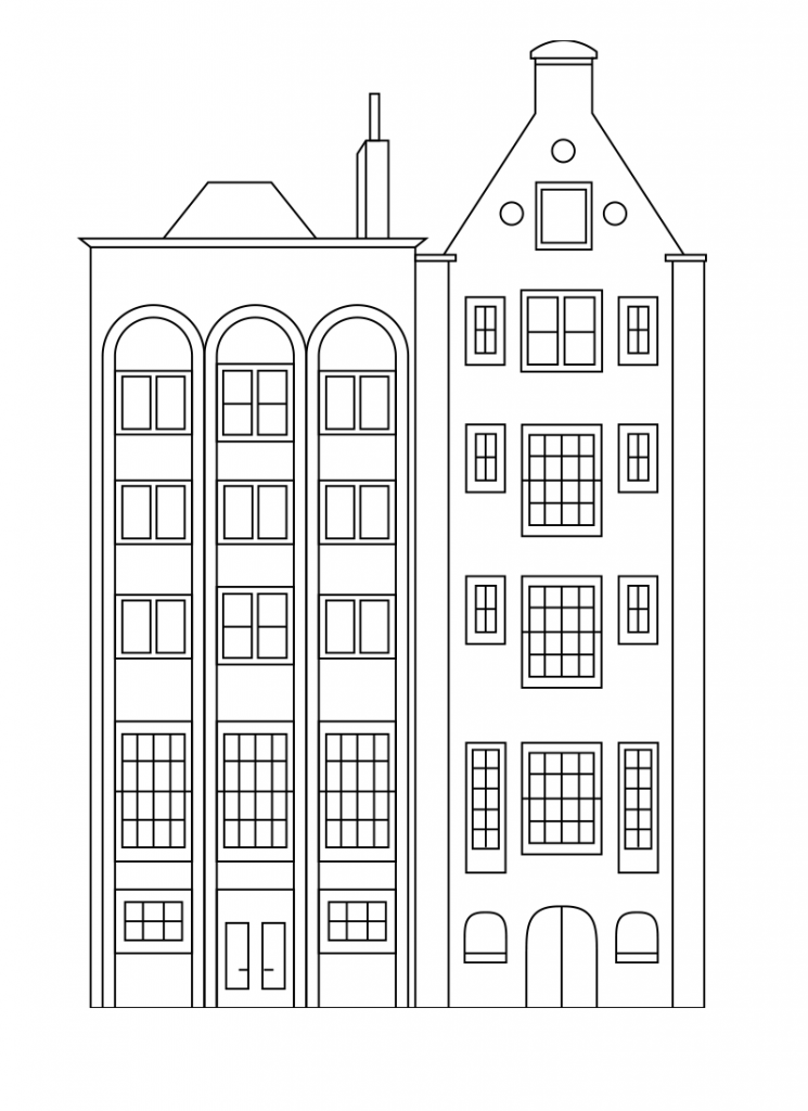 Simple City Building Coloring Pages