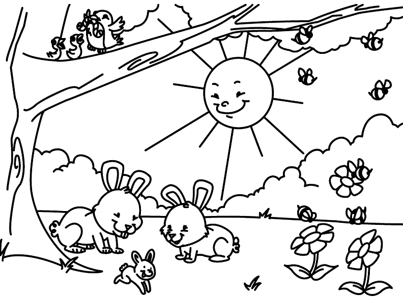 Sprink Forest Animals Coloring Page