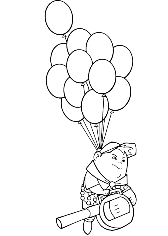 Up Balloon Coloring Page