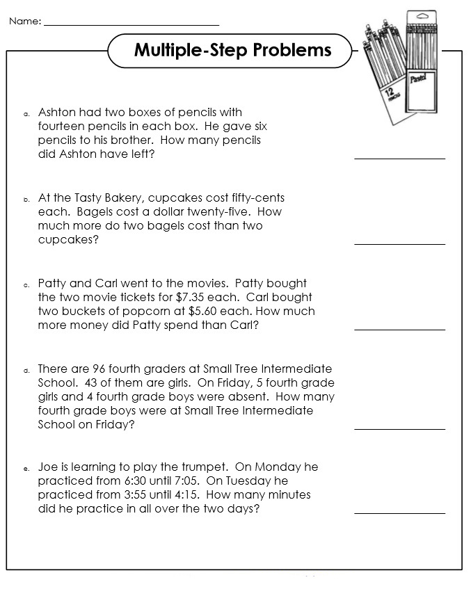 solving multi step problems 4th grade