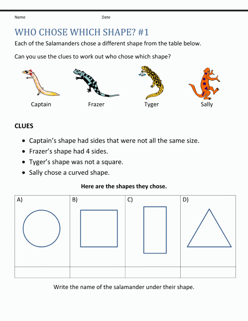 3rd Grade Math Shapes Word Problems