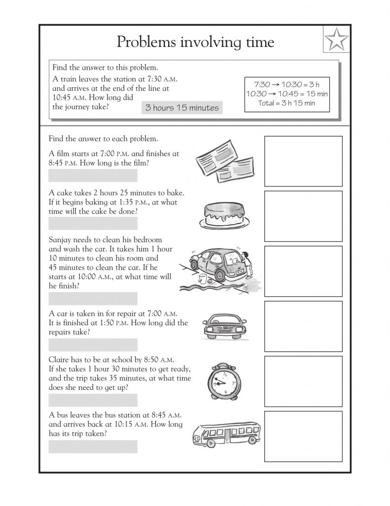 3rd Grade Math Word Problems Time