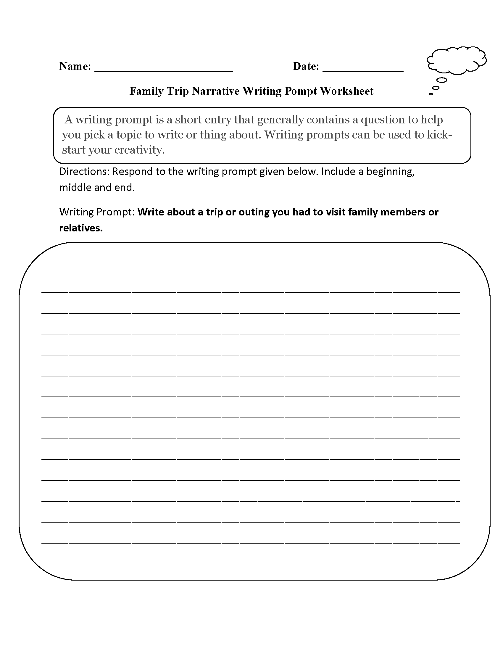 Third Grade Writing Worksheet