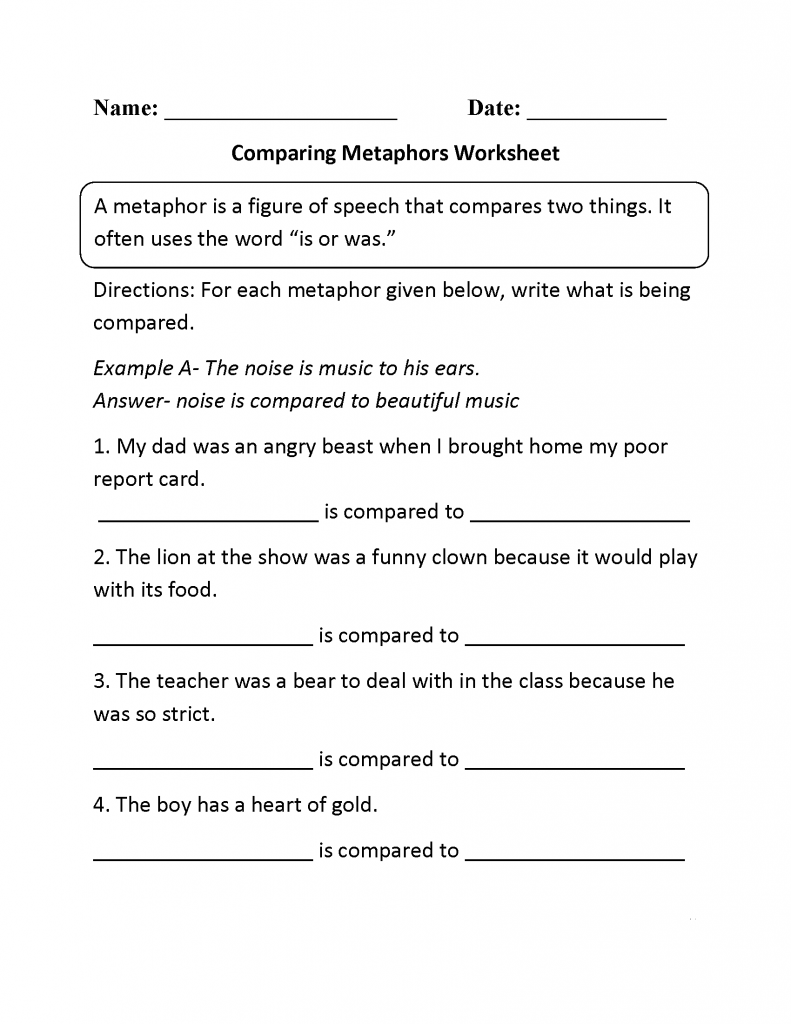 4th Grade English Worksheets