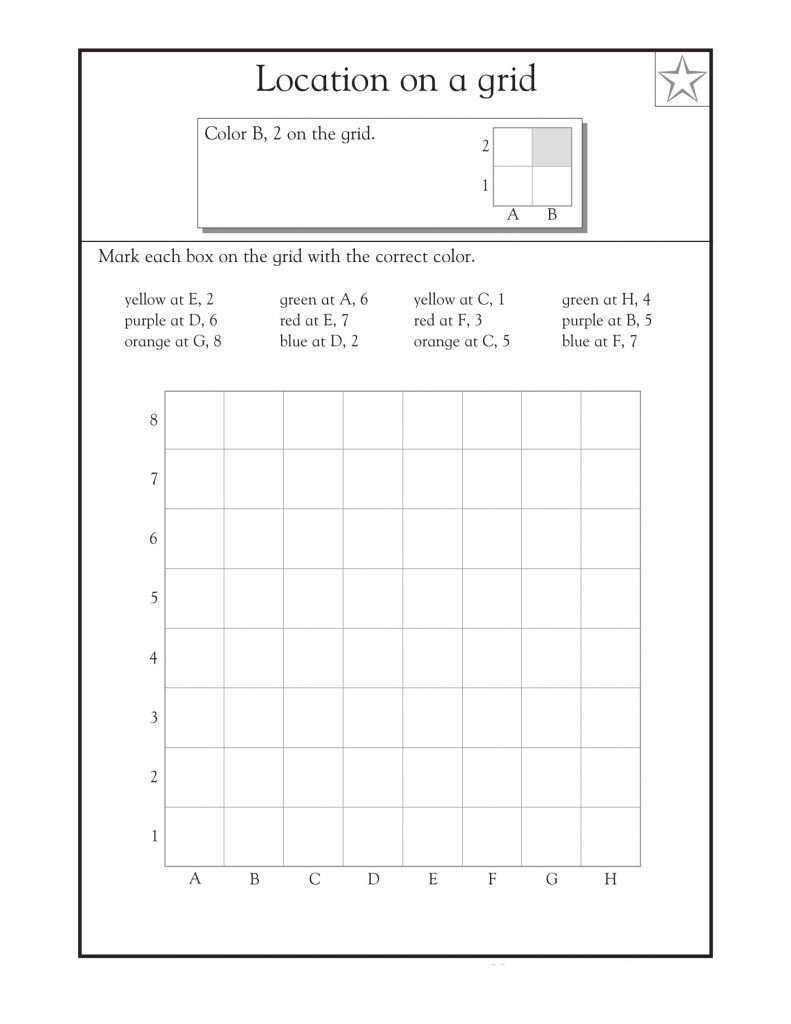 4th Grade Math Location Worksheet