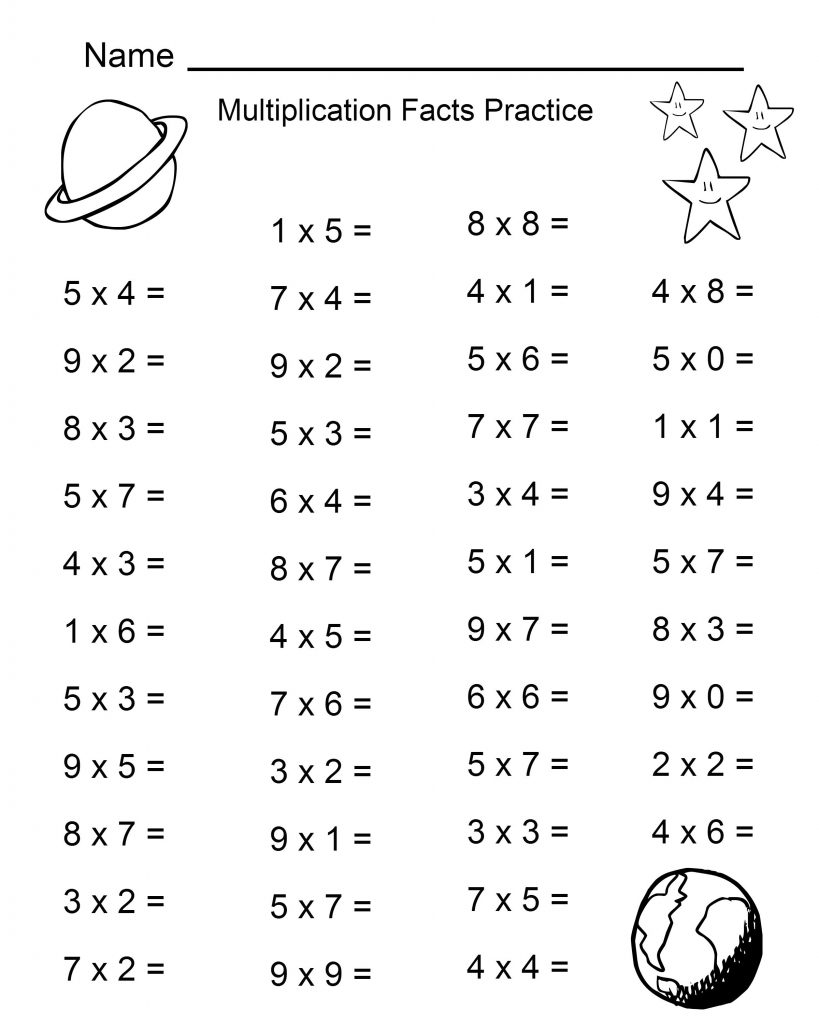 4th Grade Math Multiplication Facts