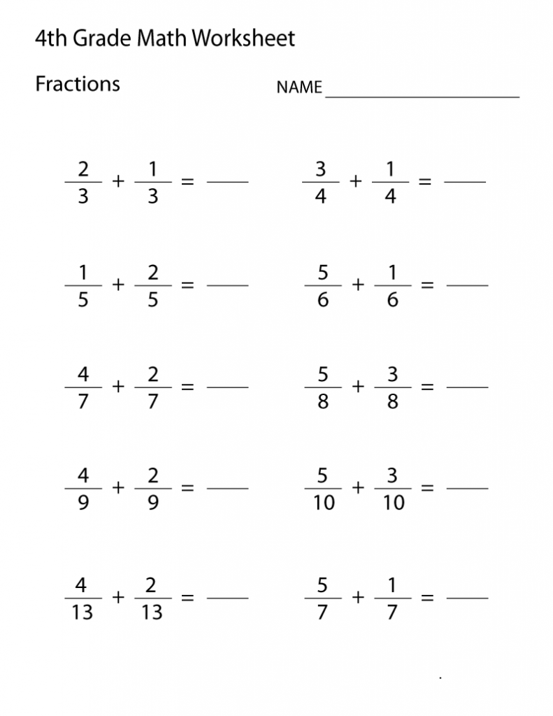 4th Grade Math Worksheets - Best Coloring Pages For Kids