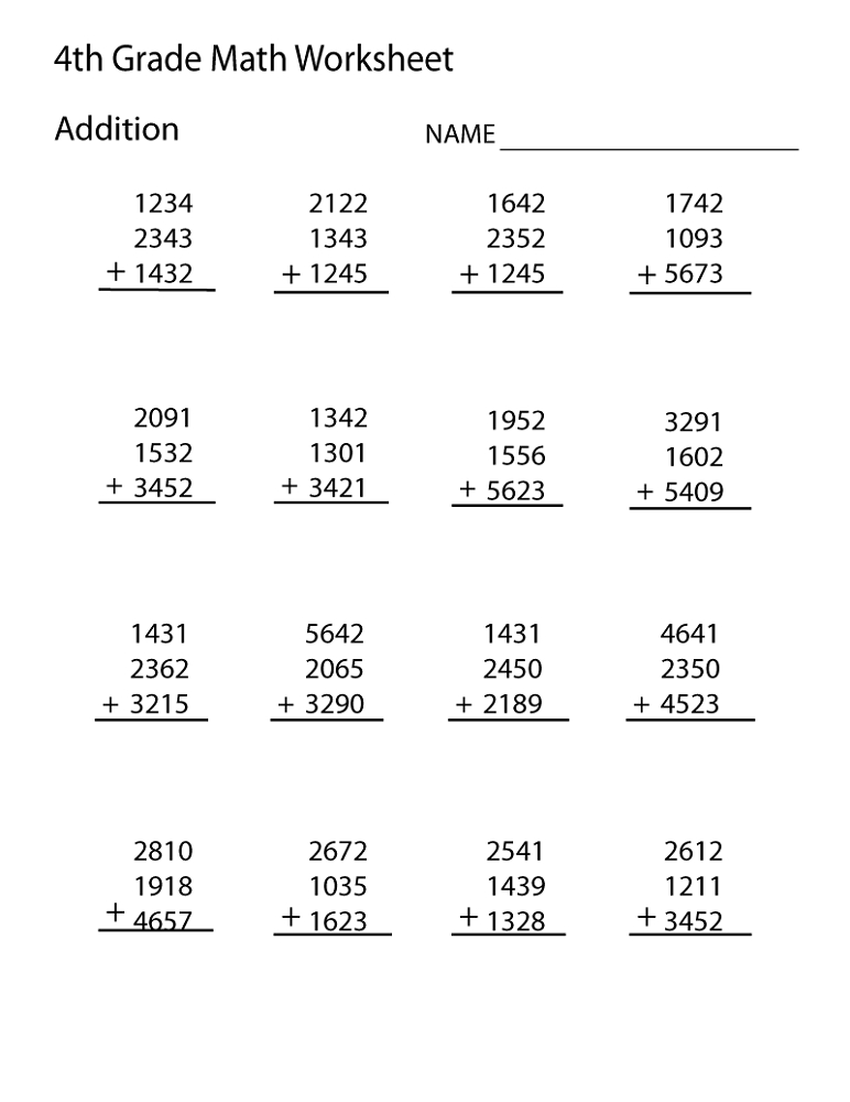 4th Grade Math Worksheets Printable For Free