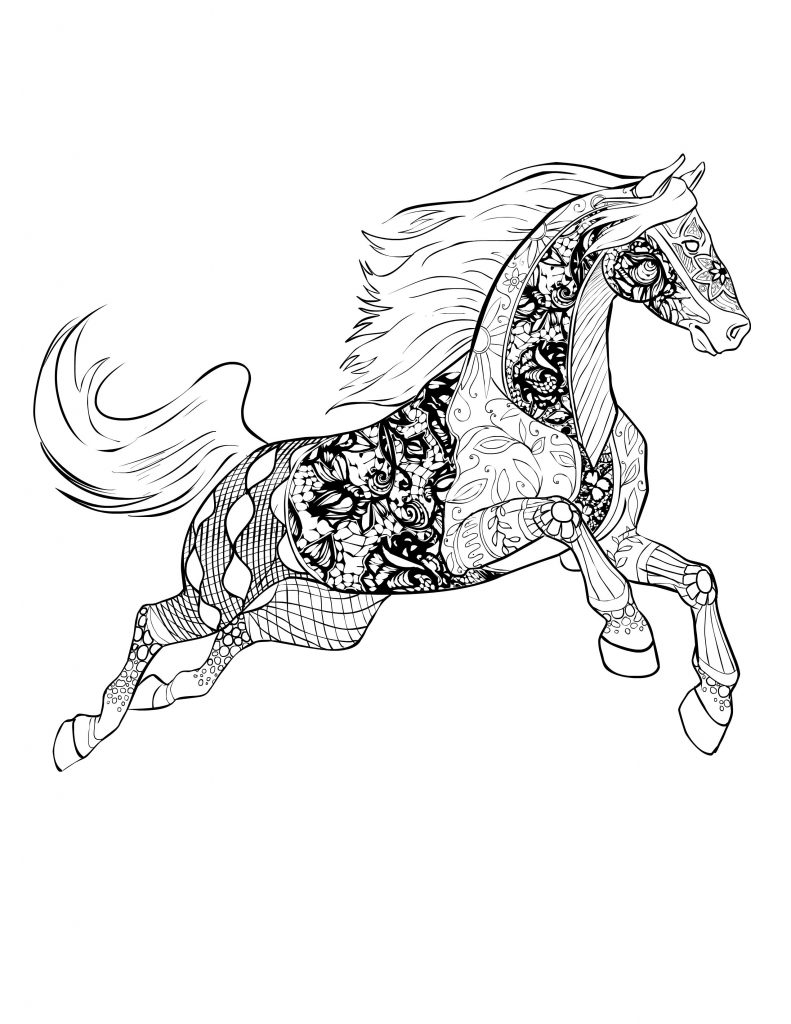 Advanced Horse Coloring Pages for Adults