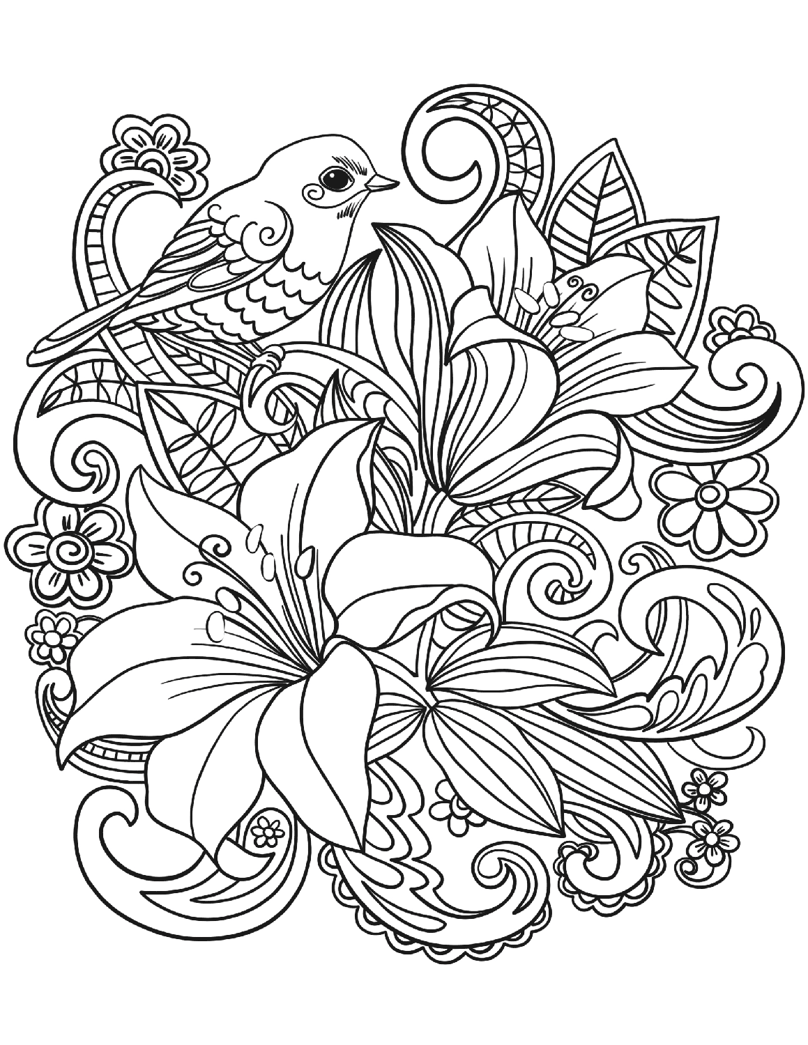 Floral Coloring Pages for Adults - Best Coloring Pages For Kids