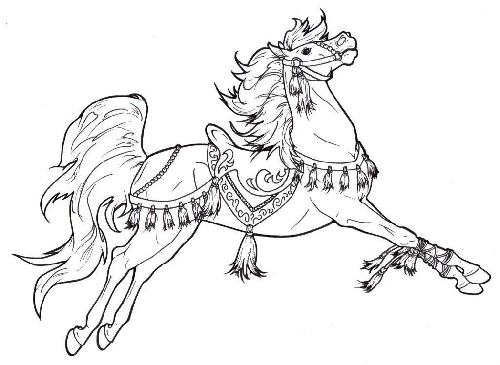 Carousel Horse Coloring Pages for Adults