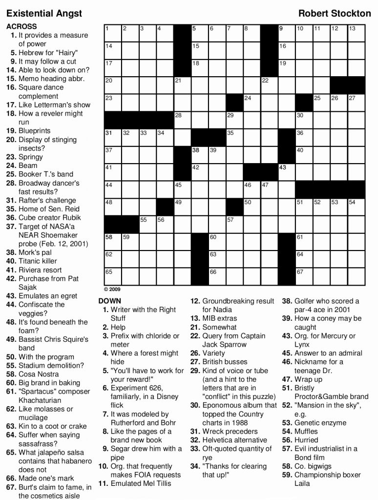 Crossword Puzzle for Adults