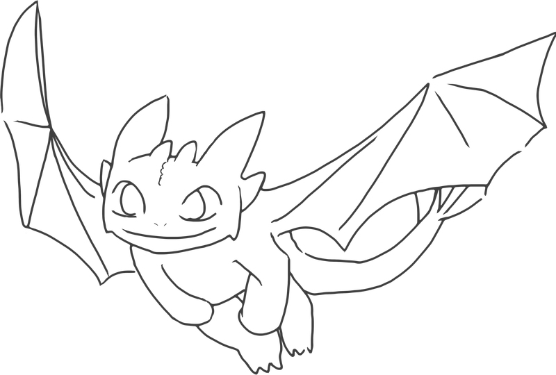 Cute Toothless The Dragon Coloring Pages