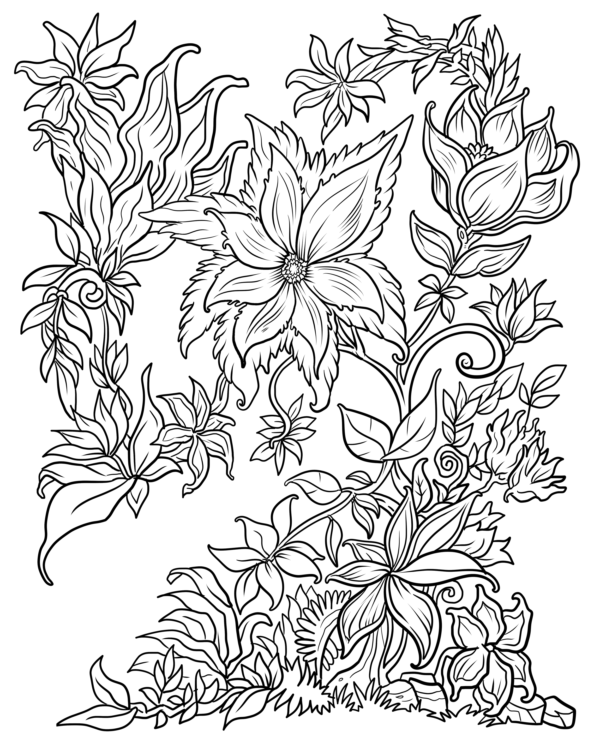 Floral Coloring Pages for Adults - Best Coloring Pages For Kids