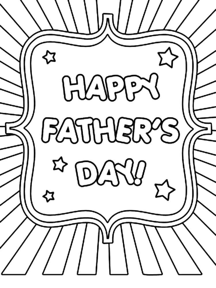 Happy Fathers Day Card Coloring Page
