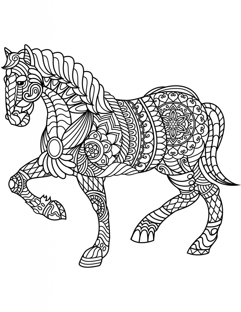 Horse Coloring Pages for Adults