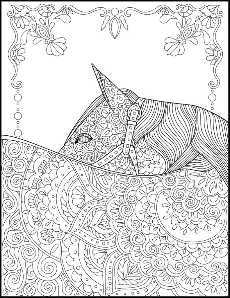 Horse Details Coloring Page for Adults