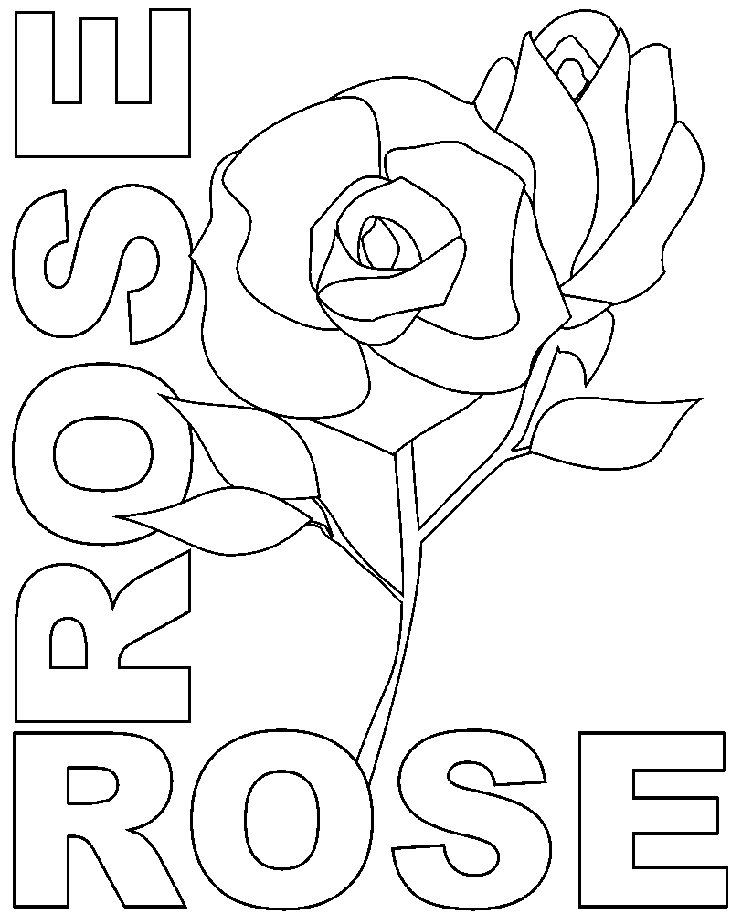 June Birth Month Flower Rose Coloring Page