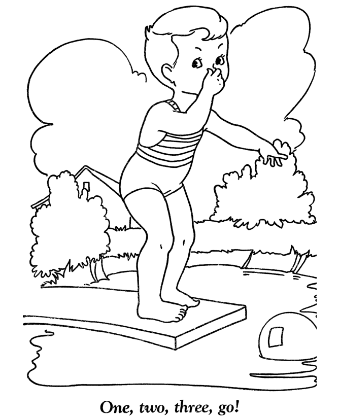 June Swimming Coloring Pages