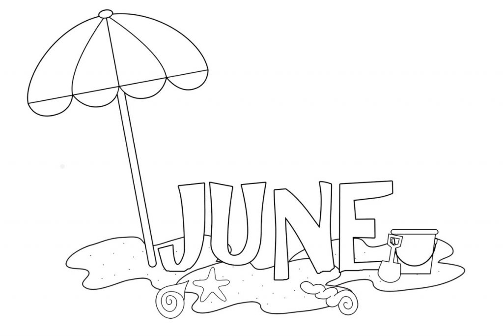 June at the Beach Coloring Pages