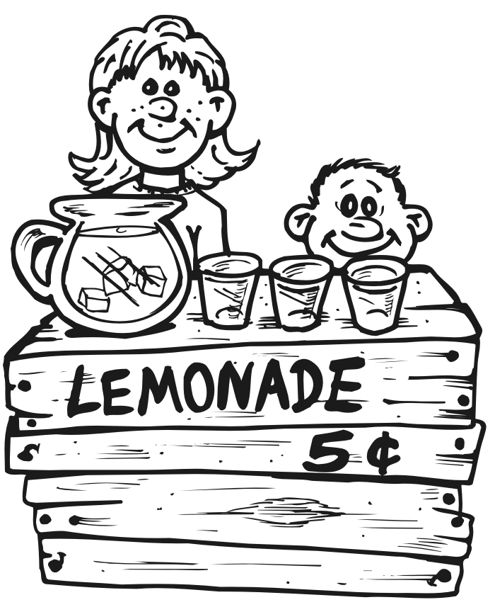 Lemonade Stand Coloring Page