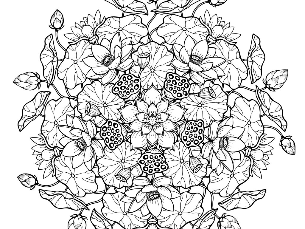 Mandala Floral Coloring Pages For Adults