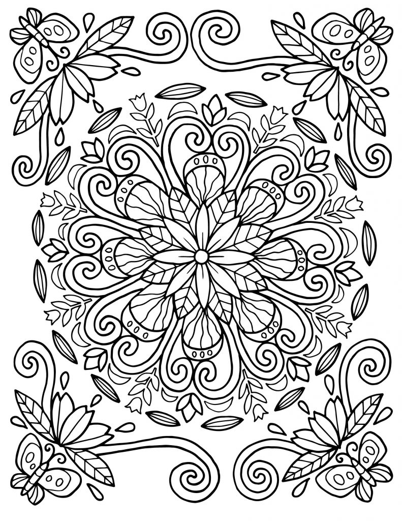 Mandala Floral Pattern Coloring Pages For Adults