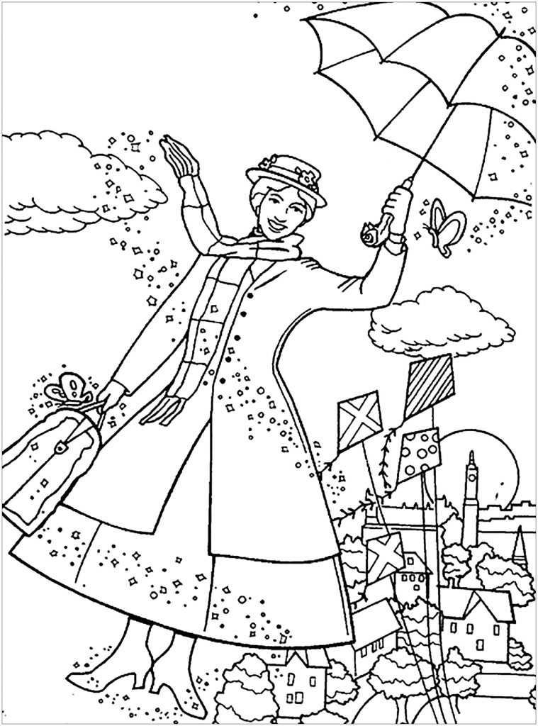 Mary Poppins Coloring Page Printable