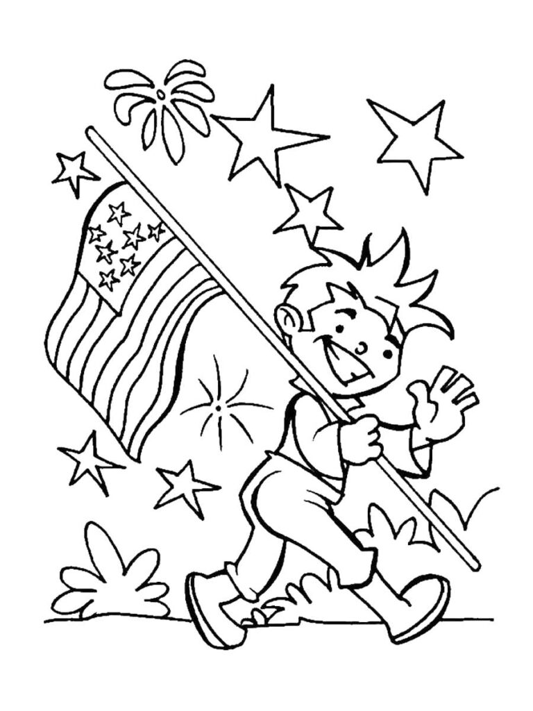 National Flag Day Coloring Page