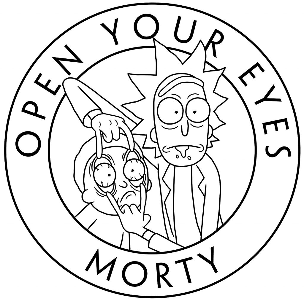 Open Your Eyes Morty Coloring Page