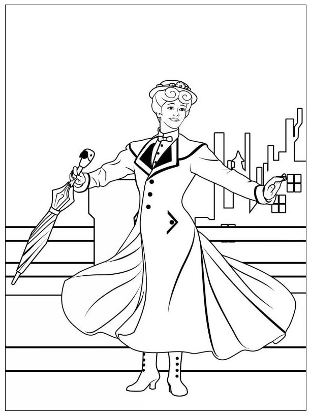 Mary Poppins Coloring Pages Printable